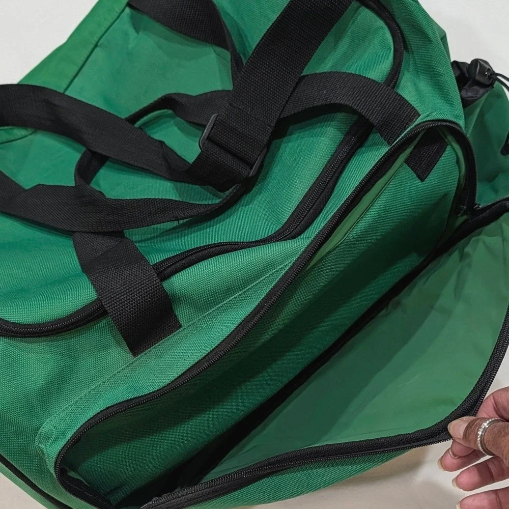 Polo Ralph Green Black Duffel Bag Big Pony 3 Logo Travel Gym